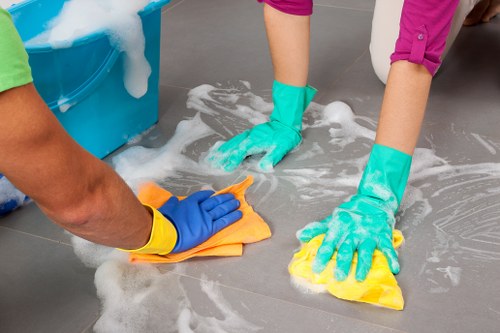 Professional cleaning of hardwood floors in Surrey home